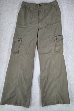ANA A New Approach Olive Green Highest Rise Wide Leg Cargo Pants 8 y2k